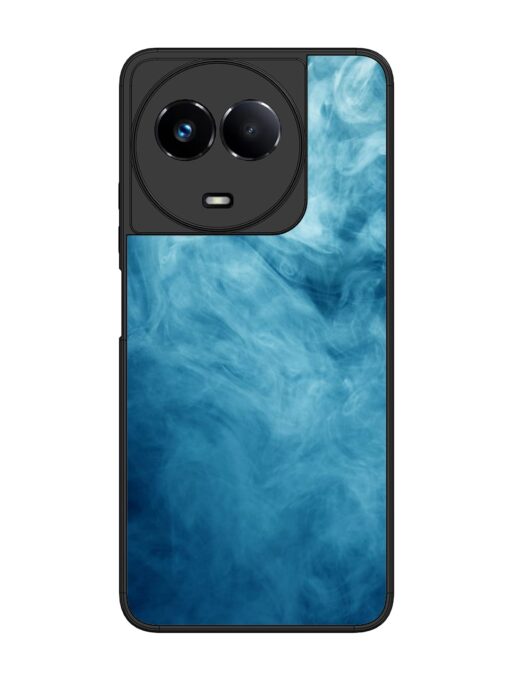 Blue Smoke Art Glossy Metal Phone Cover for Realme 11 (5G)