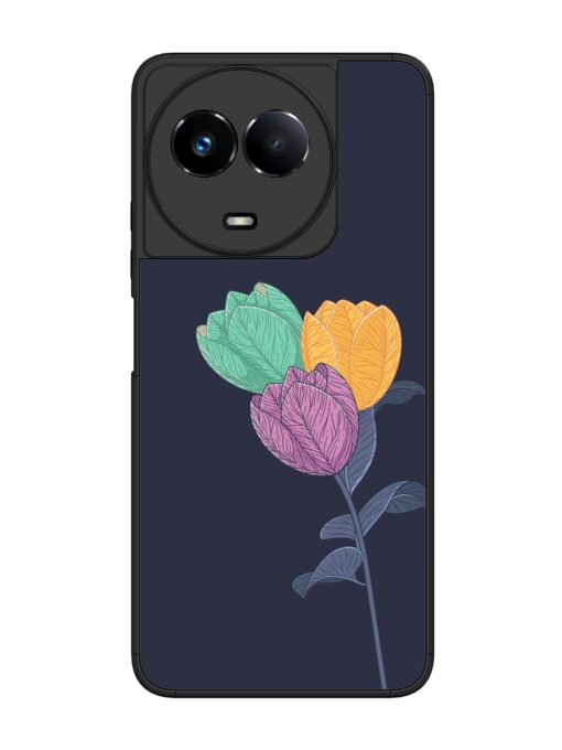 Flower Vector Glossy Metal Phone Cover for Realme 11 (5G) Zapvi