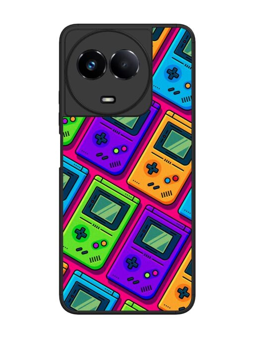 Game Seamless Pattern Glossy Metal Phone Cover for Realme 11 (5G)