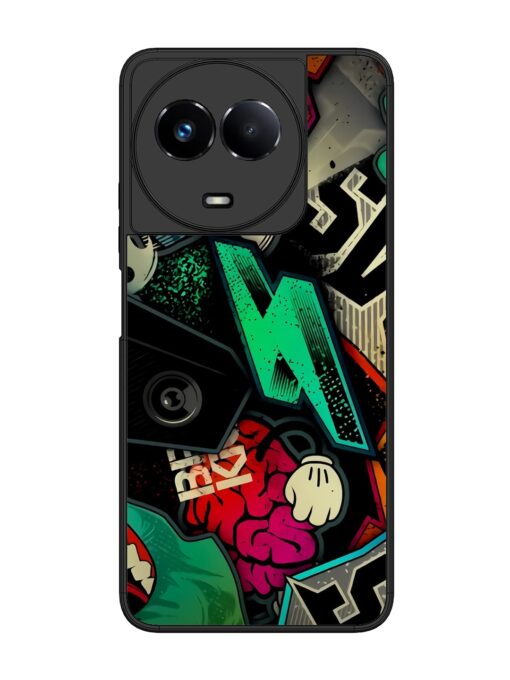 Graffiti Art Glossy Metal Phone Cover for Realme 11 (5G)