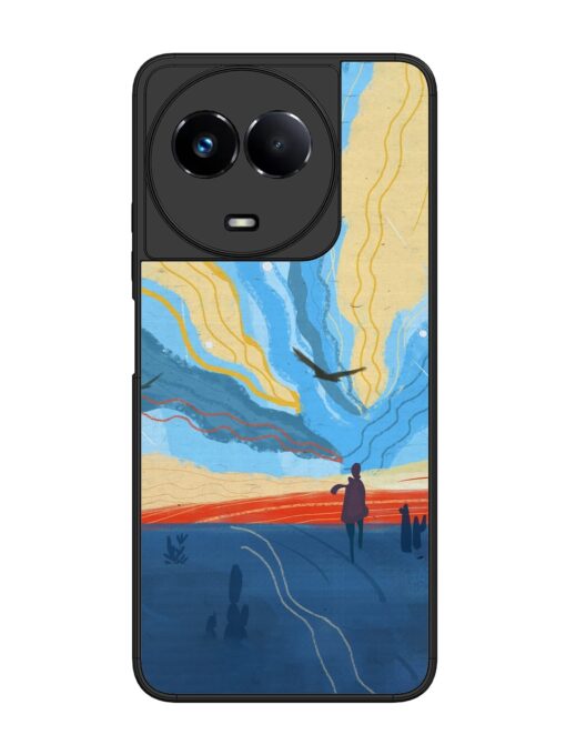 Minimal Abstract Landscape Glossy Metal Phone Cover for Realme 11 (5G)