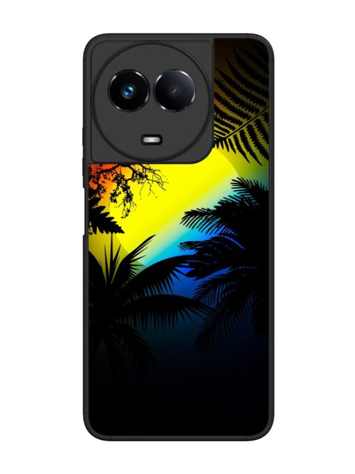 Colorful Sunset With Palm Trees Glossy Metal Phone Cover for Realme 11 (5G) Zapvi