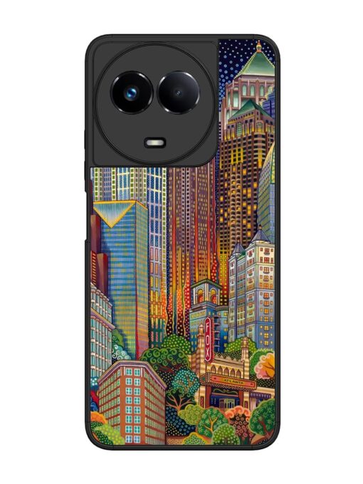 Cityscapes Art Glossy Metal Phone Cover for Realme 11 (5G) Zapvi