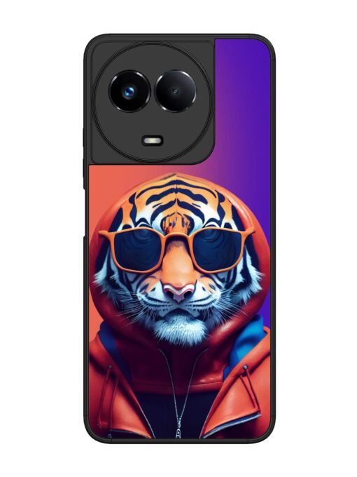 Tiger Animation Glossy Metal Phone Cover for Realme 11 (5G)