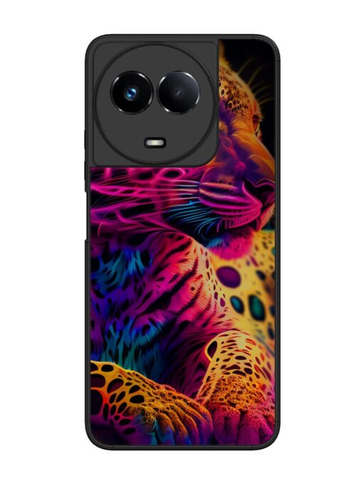 Leopard Art Glossy Metal Phone Cover for Realme 11 (5G)