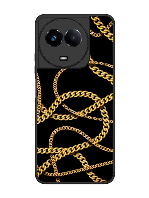 Decorative Golde Chain Glossy Metal Phone Cover for Realme 11 (5G)