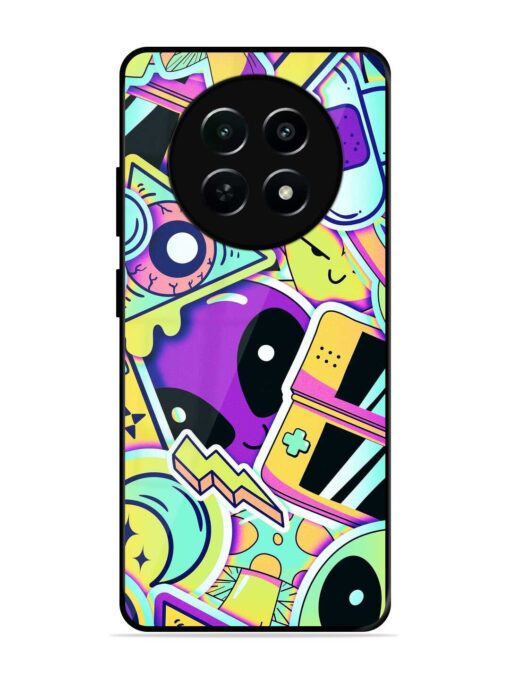 Scratch Art Glossy Metal Phone Cover for Realme 12 (5G)