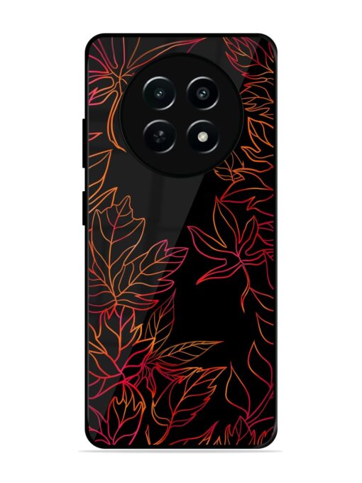 Red Floral Pattern Glossy Metal Phone Cover for Realme 12 (5G)