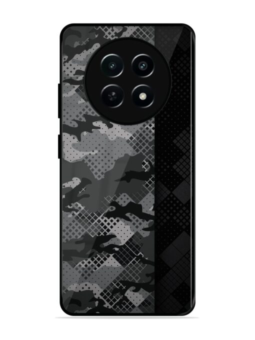 Dark Camouflage Glossy Metal Phone Cover for Realme 12 (5G)