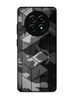 Hexagonal Pattern Glossy Metal Phone Cover for Realme 12X (5G)