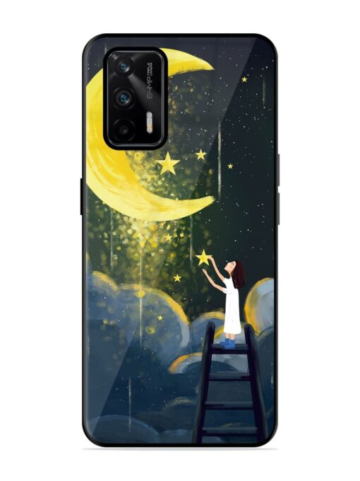 Moonlight Healing Night Illustration Glossy Metal TPU Phone Cover for Realme Gt (5G)