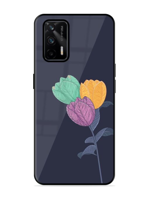 Flower Vector Glossy Metal Phone Cover for Realme Gt (5G)