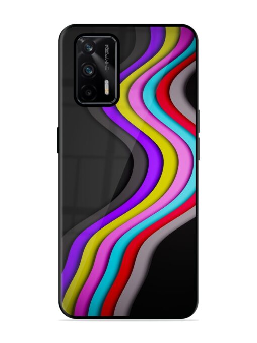 Liquid Blue Abstract Glossy Metal Phone Cover for Realme Gt (5G)