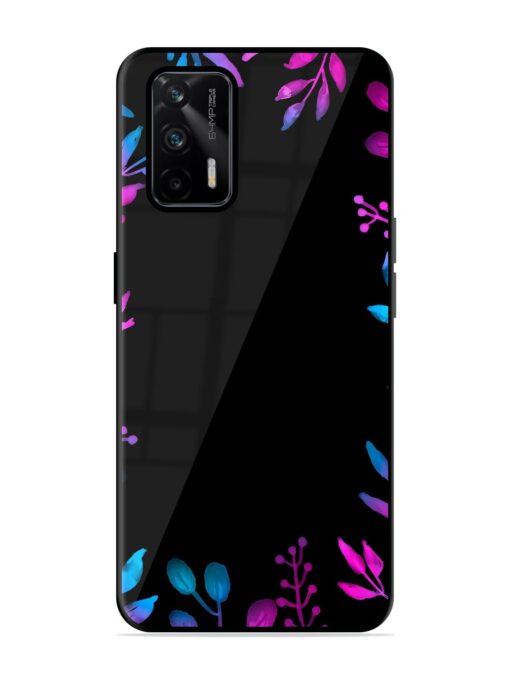 Flower Pattern Watercolor Glossy Metal Phone Cover for Realme Gt (5G)