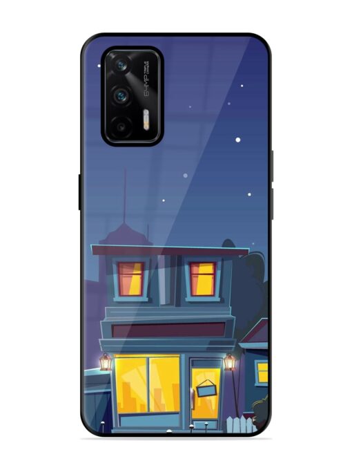 Vector Night House Glossy Metal Phone Cover for Realme Gt (5G) Zapvi