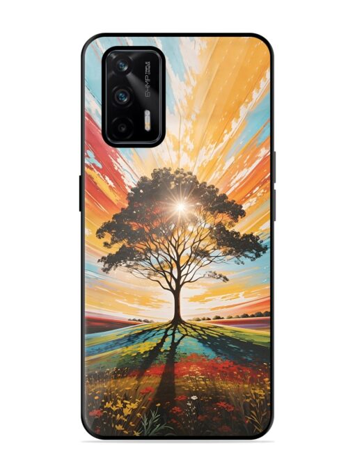 Abstract Tree Colorful Art Glossy Metal Phone Cover for Realme Gt (5G) Zapvi