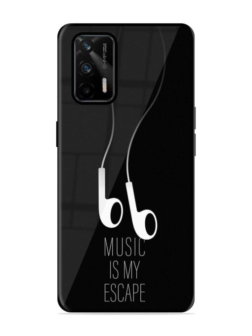 Music Is My Escape Glossy Metal Phone Cover for Realme X7 Max (5G) Zapvi