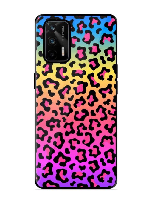 Neon Rainbow Colored Glossy Metal Phone Cover for Realme X7 Max (5G)