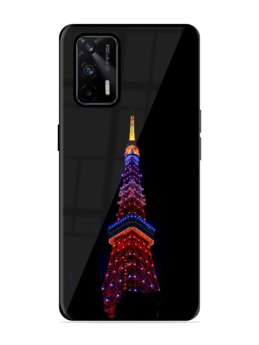 Eiffel Tower Night View Glossy Metal Phone Cover for Realme X7 Max (5G) Zapvi