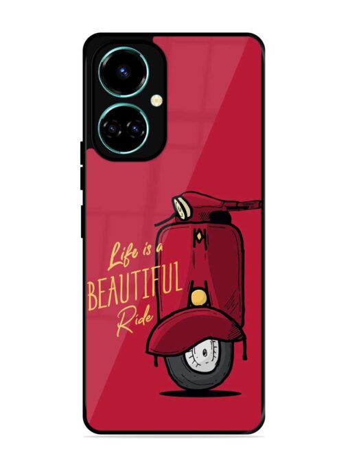 Life Is Beautiful Rides Glossy Metal Phone Cover for Tecno Camon 19 Zapvi