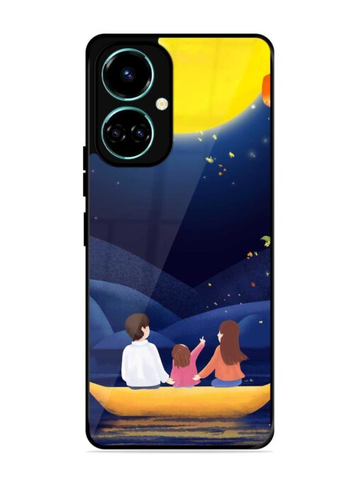 Happy Family And Beautiful View Glossy Metal Phone Cover for Tecno Camon 19 Zapvi