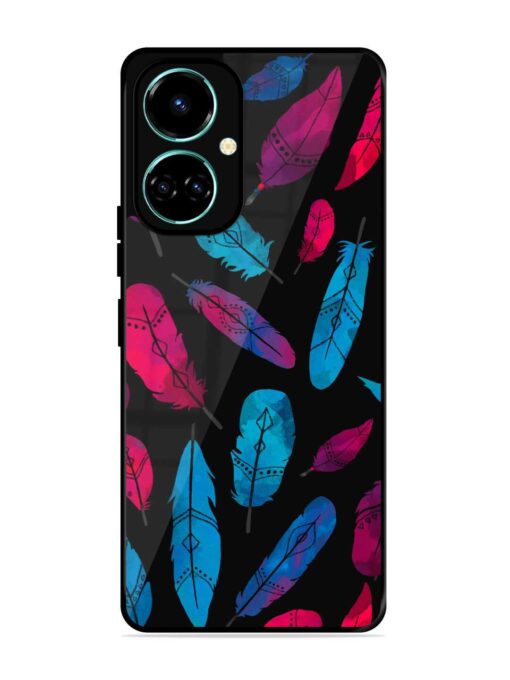 Feather Art Glossy Metal Phone Cover for Tecno Camon 19