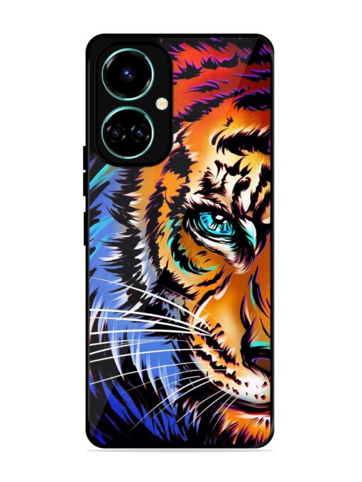 Colorful Lion Art Glossy Metal Phone Cover for Tecno Camon 19 Zapvi