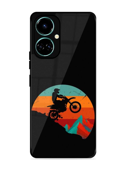 Mountain Bike Glossy Metal Phone Cover for Tecno Camon 19 Zapvi