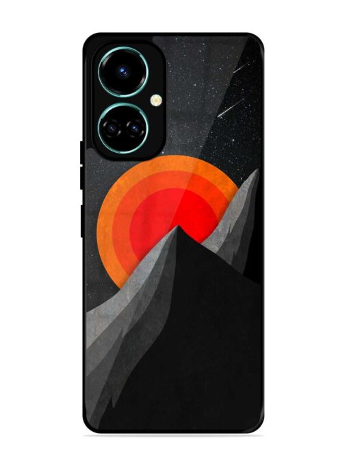 Black Mountain Glossy Metal Phone Cover for Tecno Camon 19 Zapvi