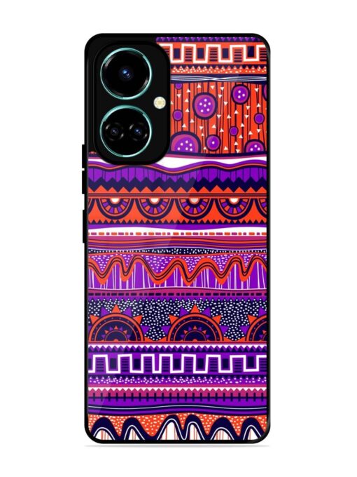 Ethnic Seamless Pattern Glossy Metal TPU Phone Cover for Tecno Camon 19