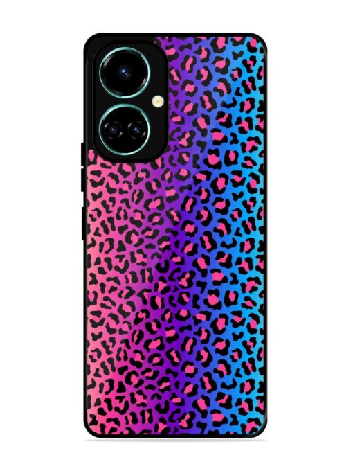 Colorful Leopard Seamless Glossy Metal Phone Cover for Tecno Camon 19 Zapvi