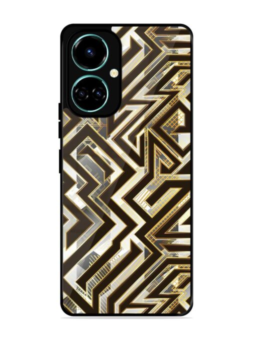 Technology Geometric Seamless Glossy Metal Phone Cover for Tecno Camon 19 Zapvi