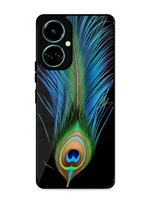 Peacock Feather Glossy Metal TPU Phone Cover for Tecno Camon 19 Zapvi