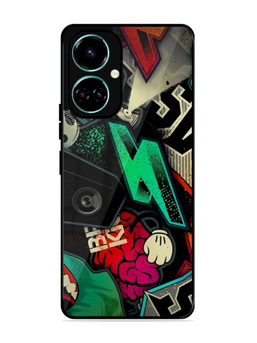 Graffiti Art Glossy Metal Phone Cover for Tecno Camon 19 Zapvi