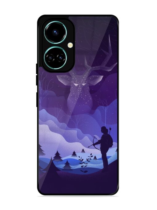 Deer Forest River Glossy Metal Phone Cover for Tecno Camon 19