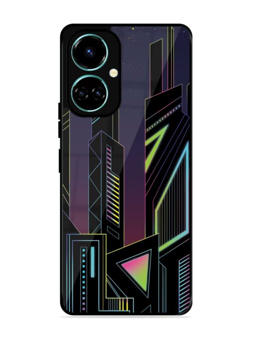 Neon Dreamscape Glossy Metal Phone Cover for Tecno Camon 19 Zapvi