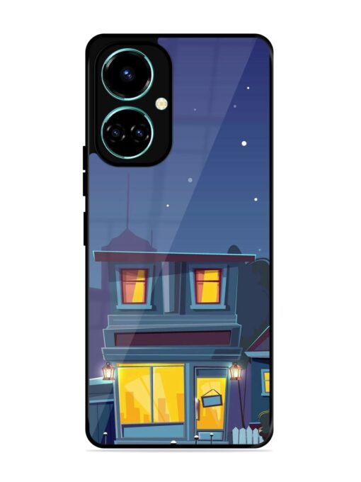 Vector Night House Glossy Metal Phone Cover for Tecno Camon 19 Zapvi