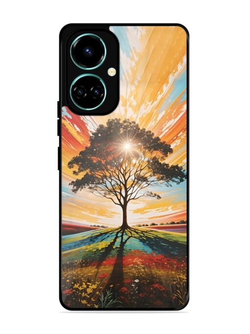 Abstract Tree Colorful Art Glossy Metal Phone Cover for Tecno Camon 19 Zapvi