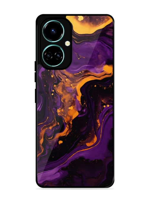 Painting Of A Purple Glossy Metal Phone Cover for Tecno Camon 19 Zapvi