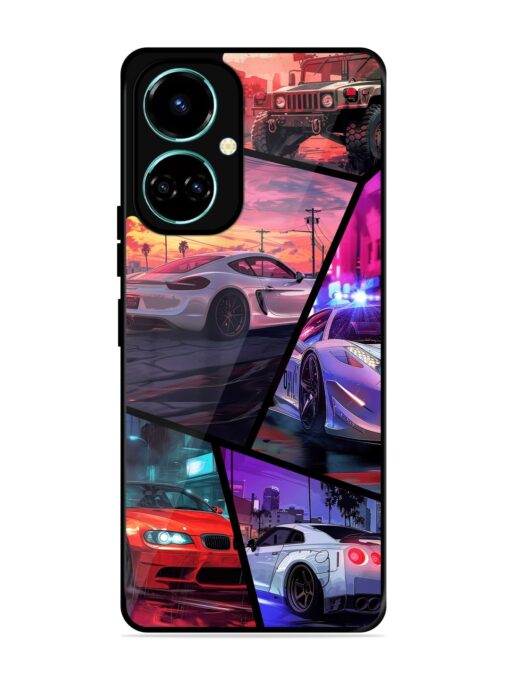 Ride In Pixels Glossy Metal Phone Cover for Tecno Camon 19 Zapvi