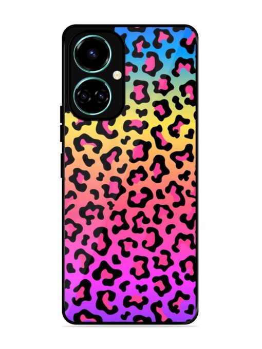 Neon Rainbow Colored Glossy Metal Phone Cover for Tecno Camon 19 Pro (5G)