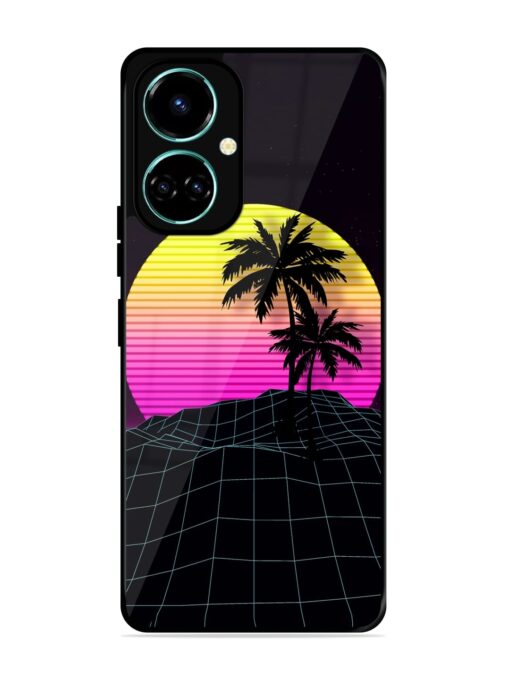 Coconut Vector Glossy Metal Phone Cover for Tecno Camon 19 Pro (5G) Zapvi