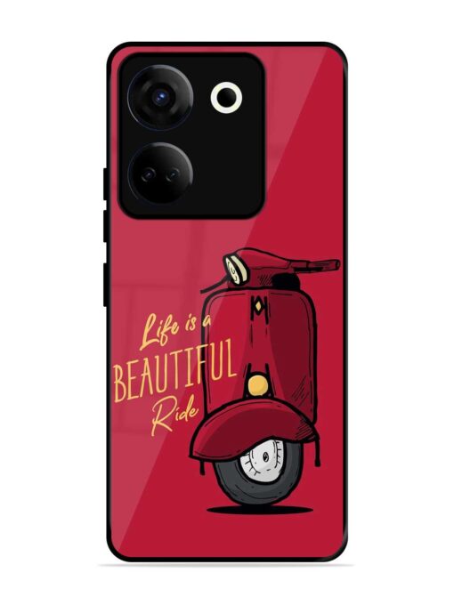 Life Is Beautiful Rides Glossy Metal Phone Cover for Tecno Camon 20 Zapvi