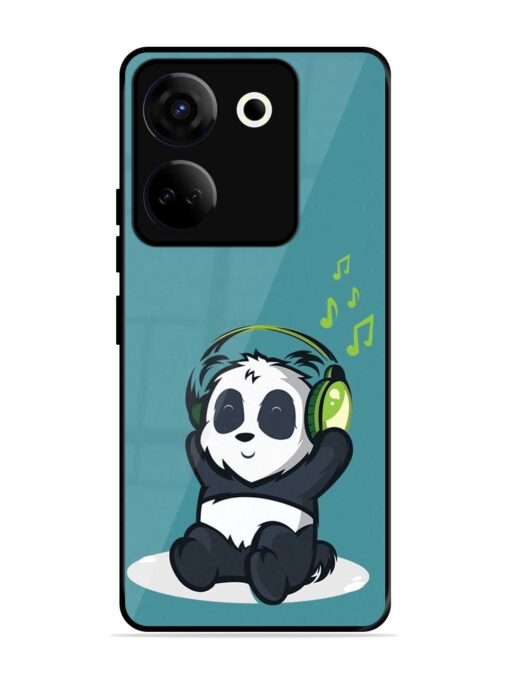 Music Panda Glossy Metal Phone Cover for Tecno Camon 20