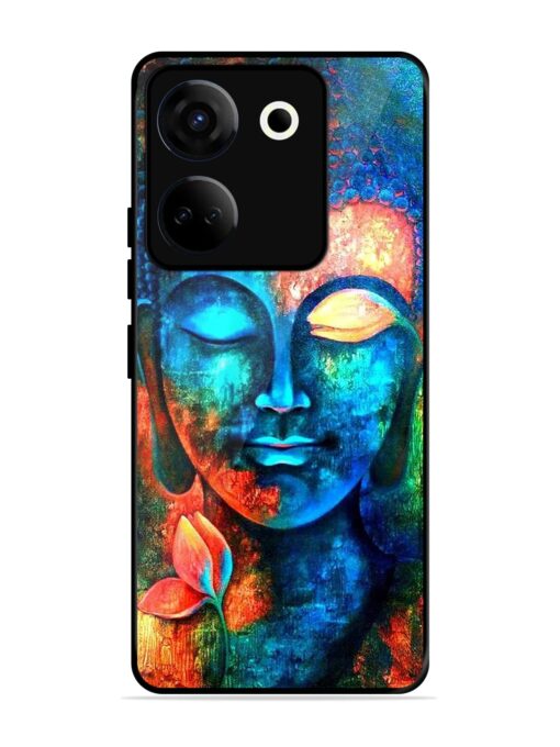 Buddha Painting Glossy Metal Phone Cover for Tecno Camon 20 Zapvi