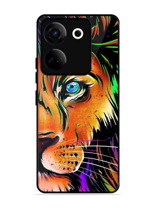 Colorful Lion Design Glossy Metal TPU Phone Cover for Tecno Camon 20 Zapvi