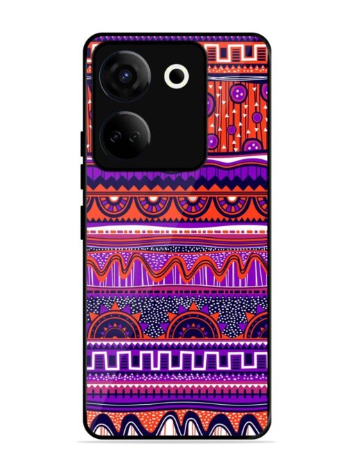 Ethnic Seamless Pattern Glossy Metal TPU Phone Cover for Tecno Camon 20 Zapvi