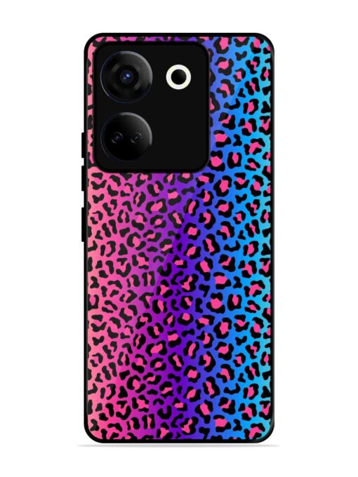 Colorful Leopard Seamless Glossy Metal Phone Cover for Tecno Camon 20 Zapvi