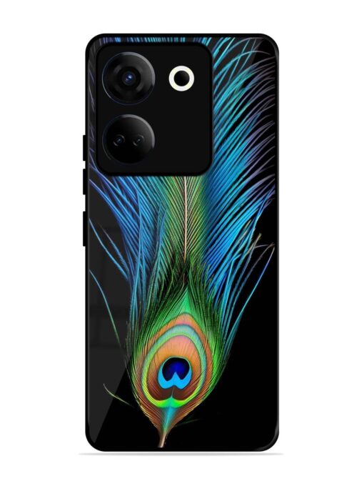 Peacock Feather Glossy Metal TPU Phone Cover for Tecno Camon 20