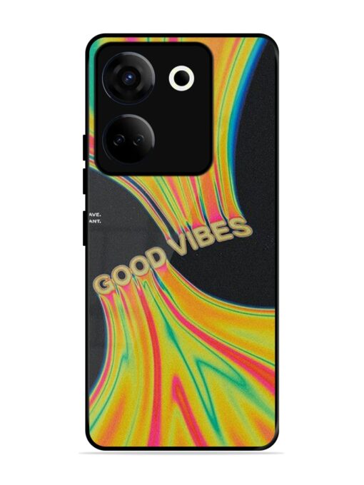 Good Vibes Glossy Metal Phone Cover for Tecno Camon 20 Zapvi